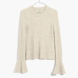 Madewell Oatmeal Bell Sleeve Sweater